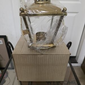 Brass Finish Hanging Lantern - Gold Accent Home Lantern